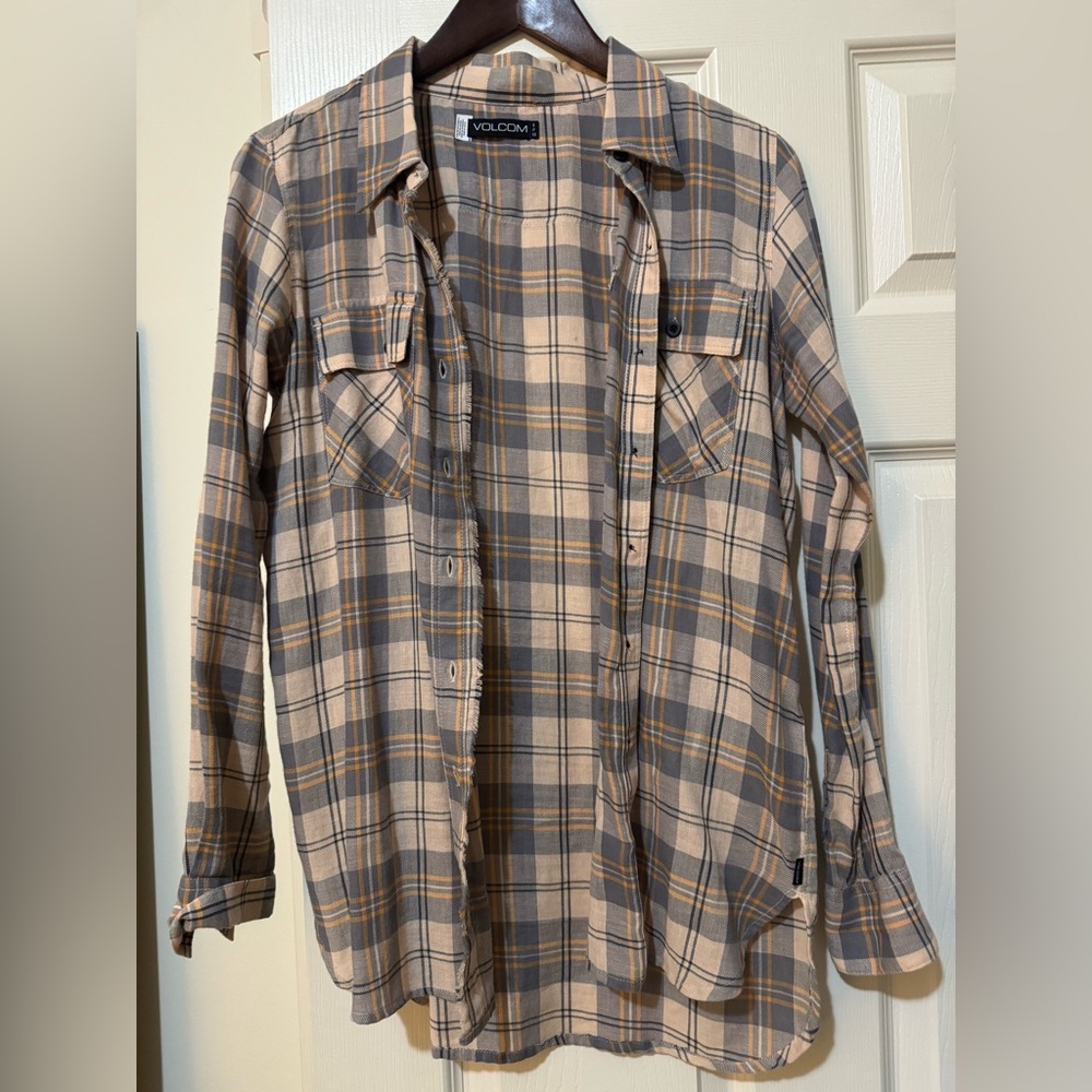 Ladies Volcom plaid top